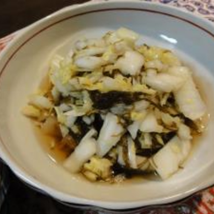 沖縄もずくと白菜の酢のもの